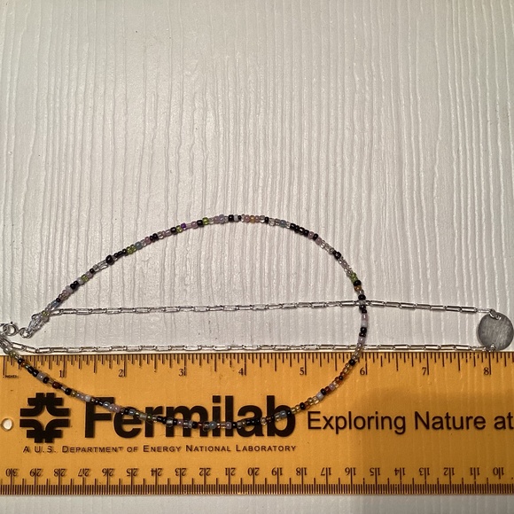 Beaded Silver Chain Disc Layering Necklace - Picture 4 of 4